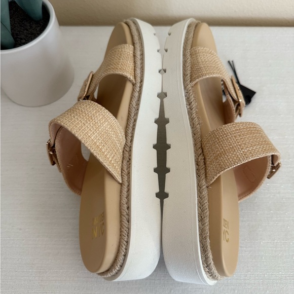 New Madden NYC Tan Platform Espadrille Slide Sandals - Picture 6 of 9